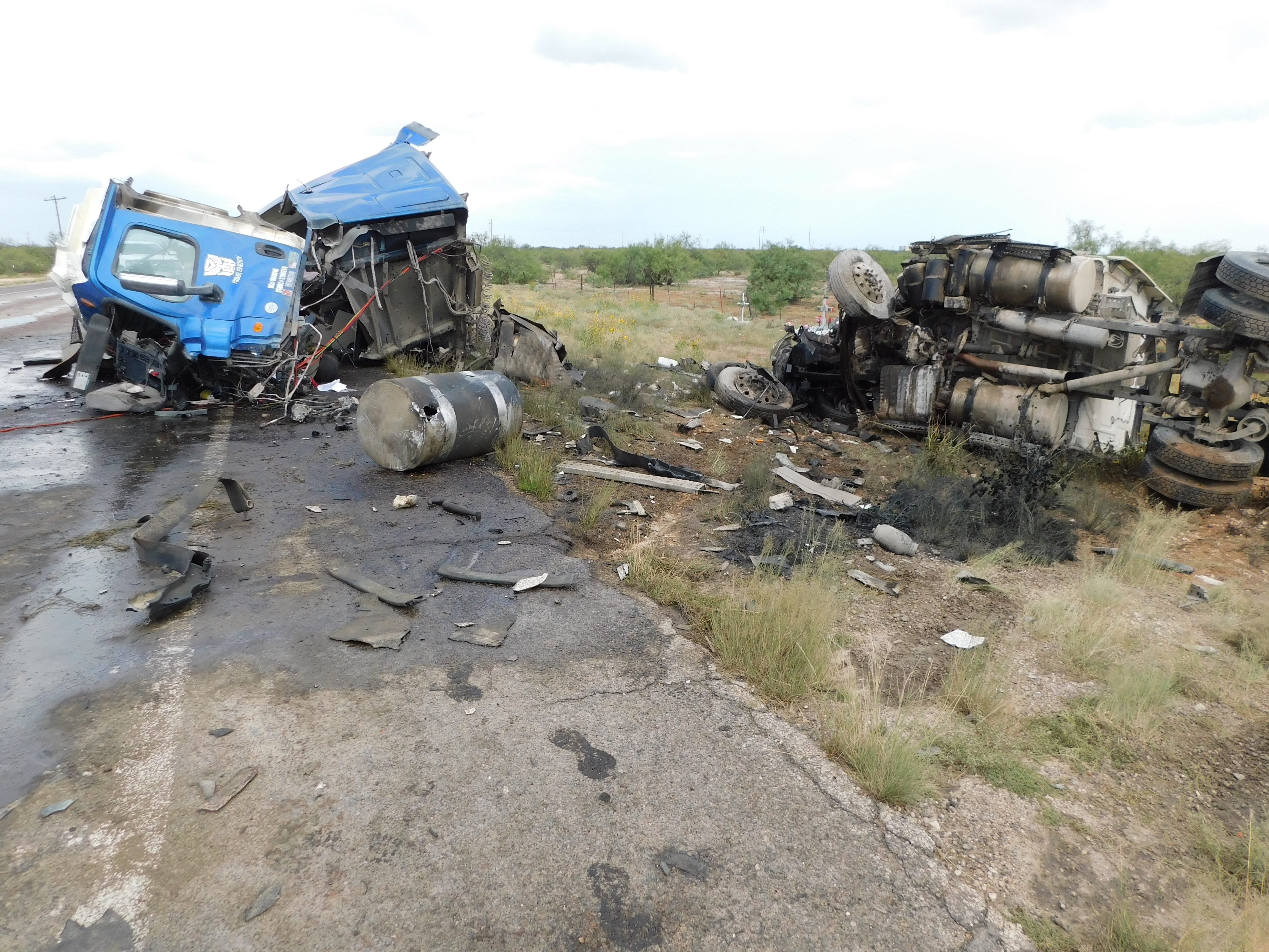 Truk Accident Crash Site