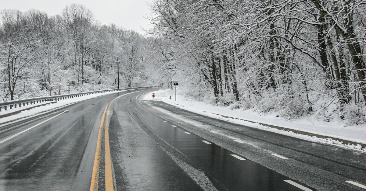 Icy Texas road