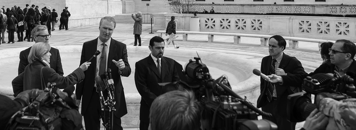 Bob Hilliard talking to media