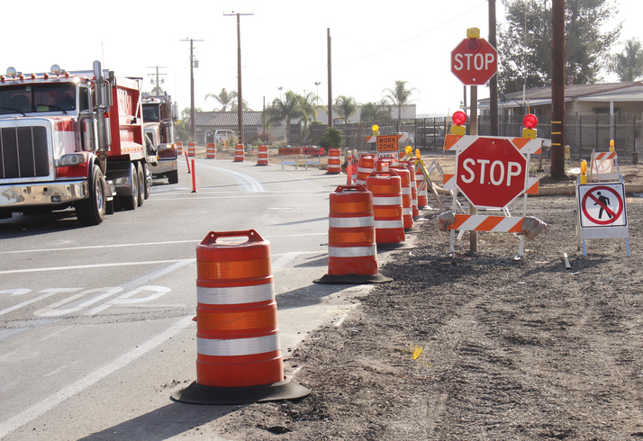 truck in construction accident