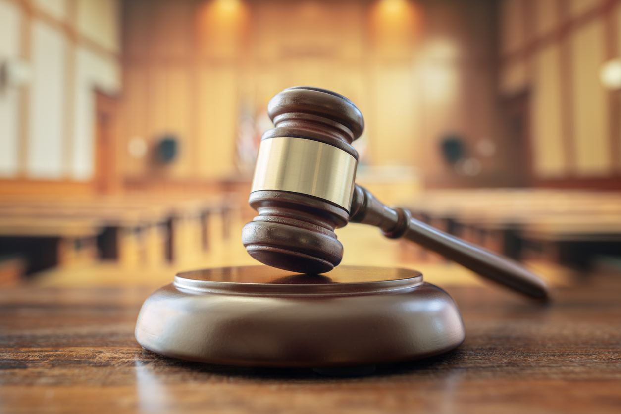 Judges gavel in courtroom